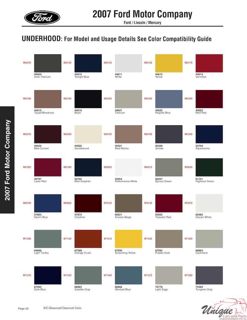 2007 Ford Paint Charts Sherwin-Williams 6